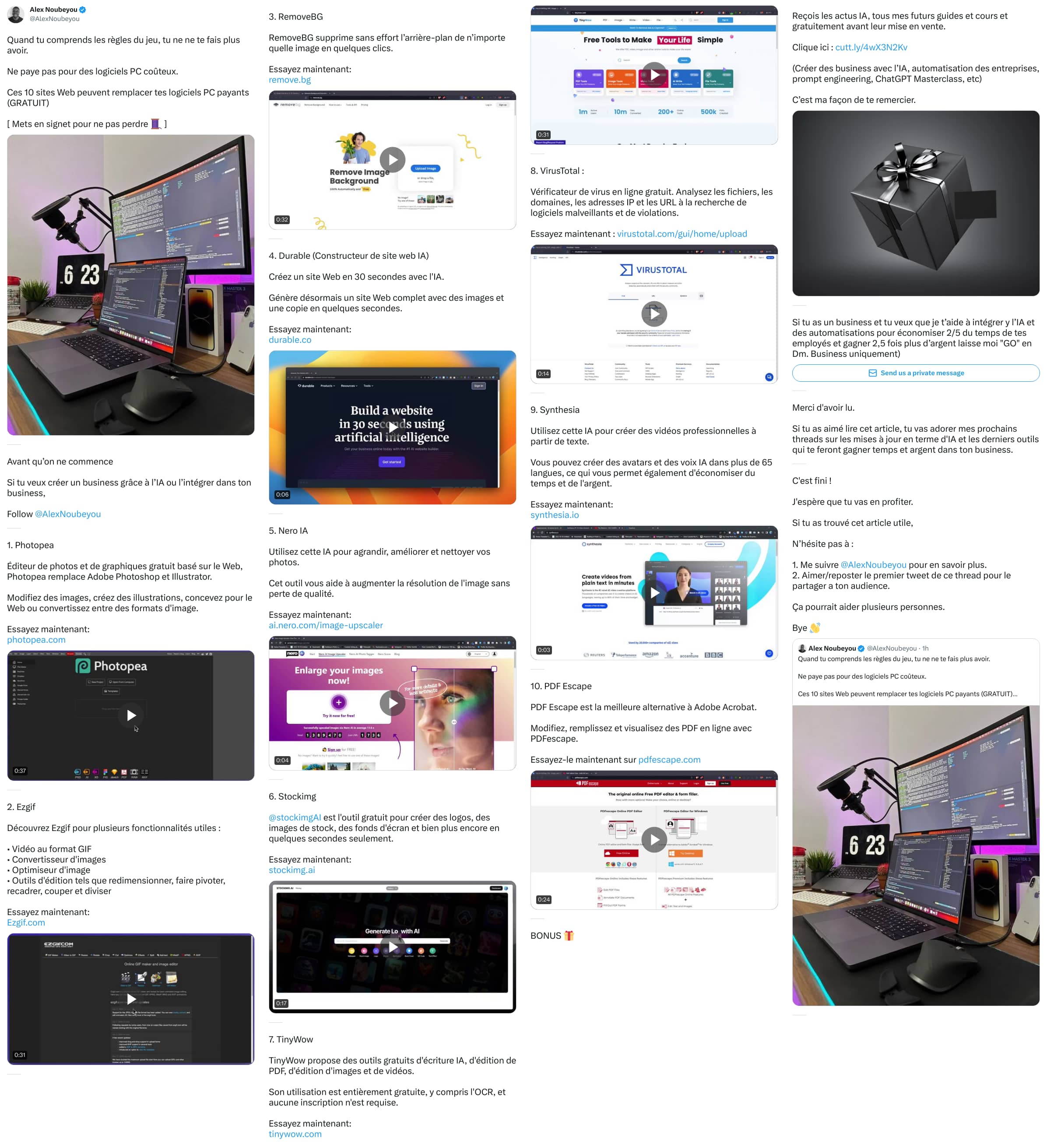 An X (Twitter) post from @AlexNoubeyou - Alex Noubeyou