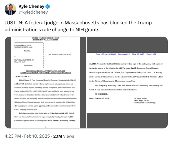 An X (Twitter) post from @kyledcheney - Kyle Cheney