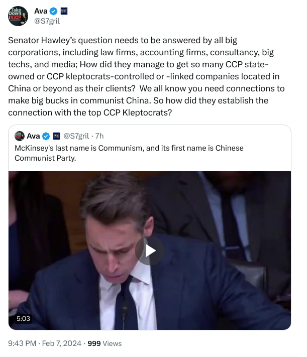 An X (Twitter) post from @S7gril - Ava