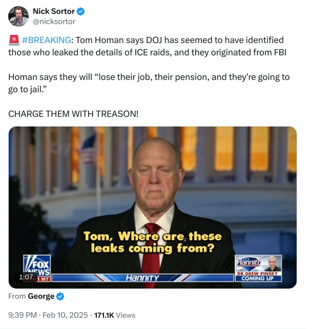 An X (Twitter) post from @nicksortor - Nick Sortor