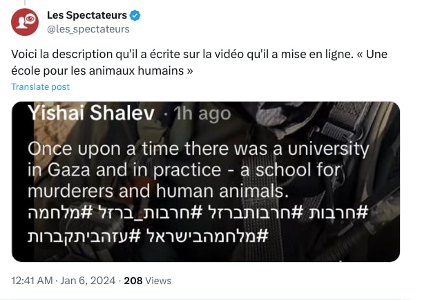 An X (Twitter) post from @les_spectateurs - Les Spectateurs