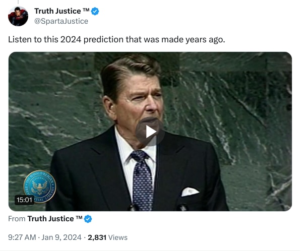 An X (Twitter) post from @SpartaJustice - Truth Justice ™
