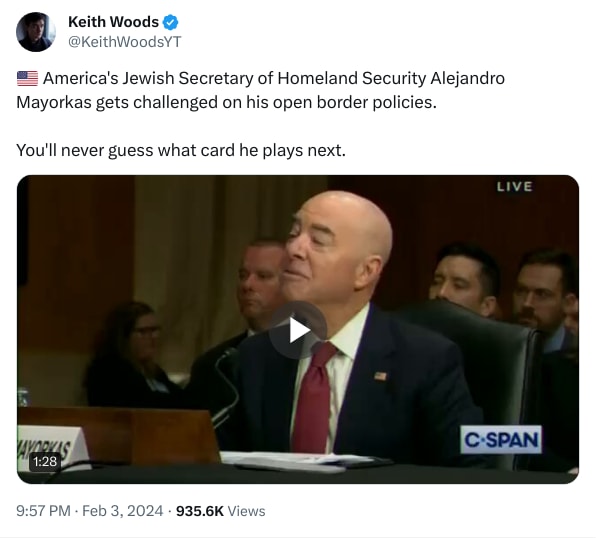 An X (Twitter) post from @KeithWoodsYT - Keith Woods