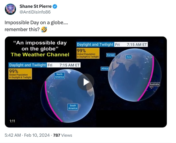 An X (Twitter) post from @AntiDisinfo86 - Shane St Pierre