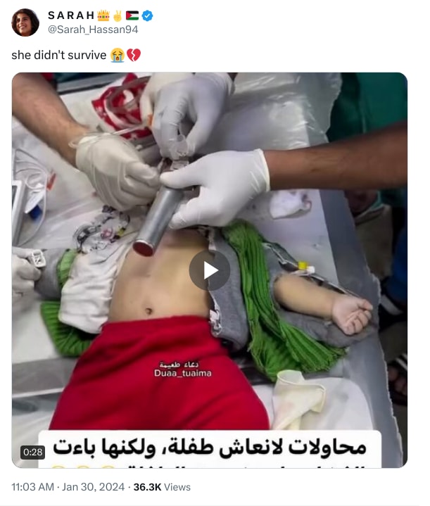 An X (Twitter) post from @Sarah_Hassan94 - S A R A H 👑✌️🇵🇸