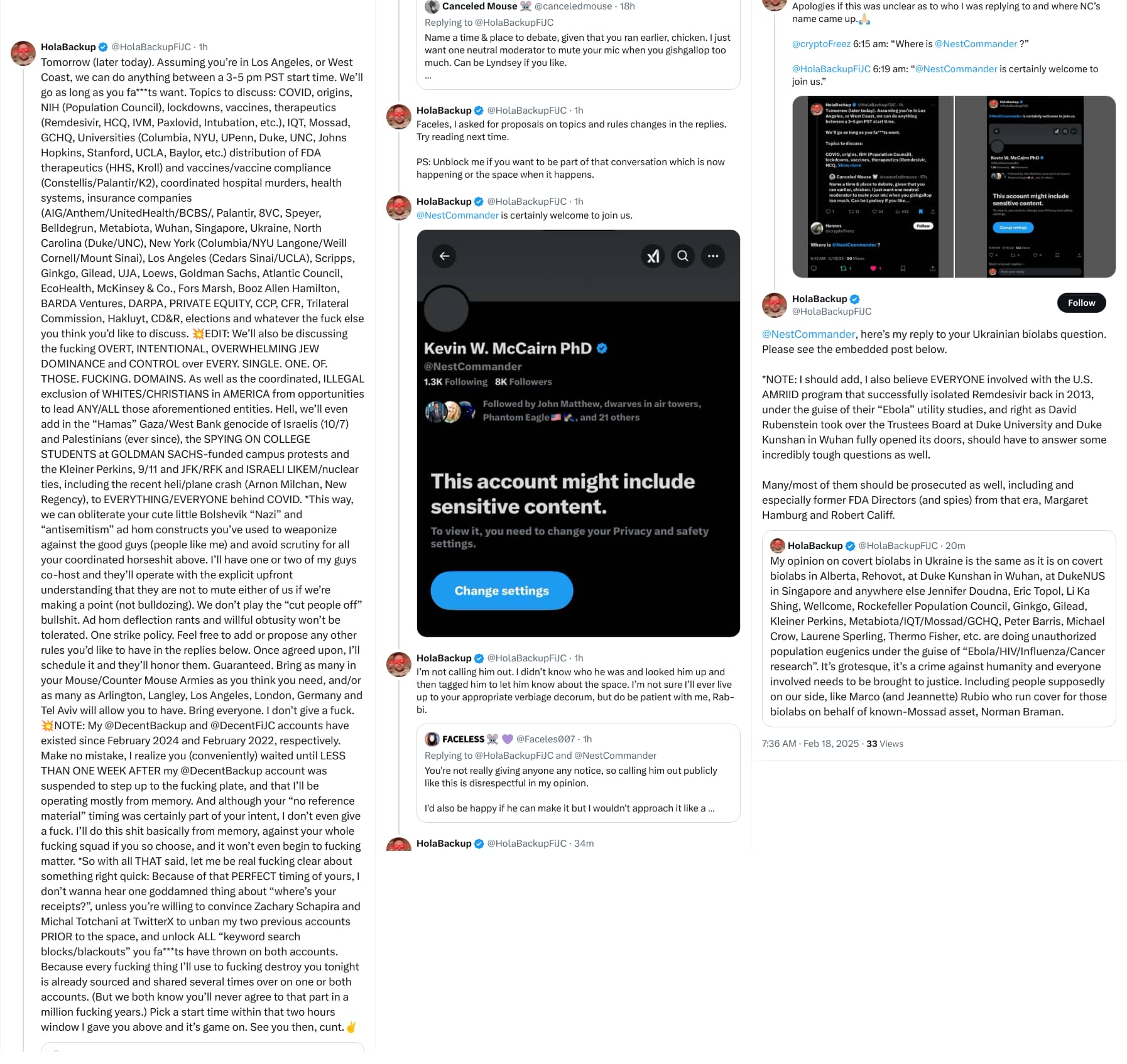 An X (Twitter) post from @HolaBackupFiJC - <div style=