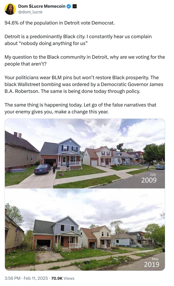 An X (Twitter) post from @dom_lucre - Dom $Lucre Memecoin