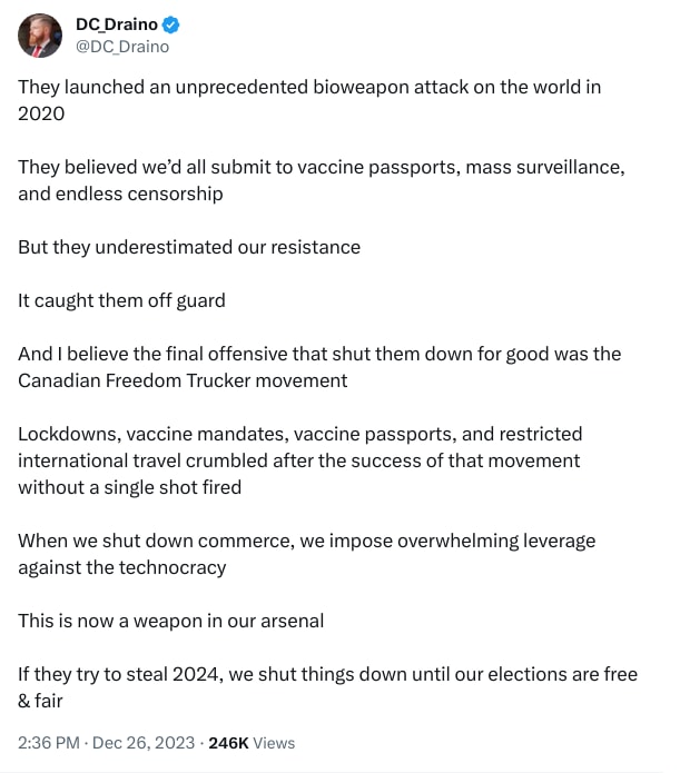 An X (Twitter) post from @DC_Draino - DC_Draino