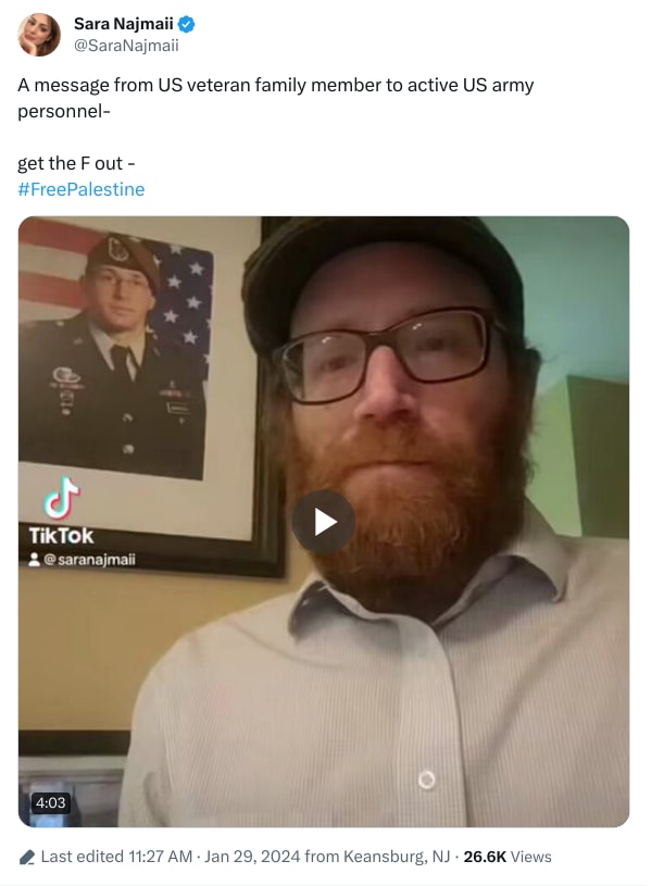 An X (Twitter) post from @SaraNajmaii - Sara Najmaii