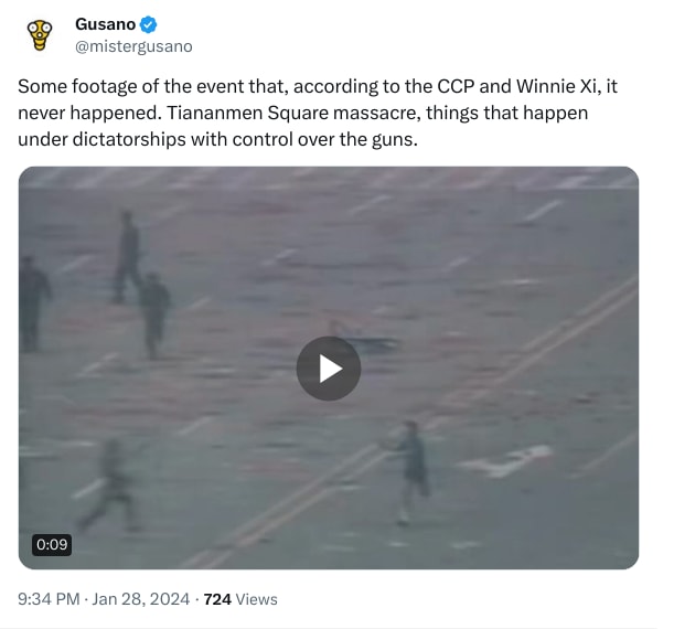 An X (Twitter) post from @mistergusano - Gusano