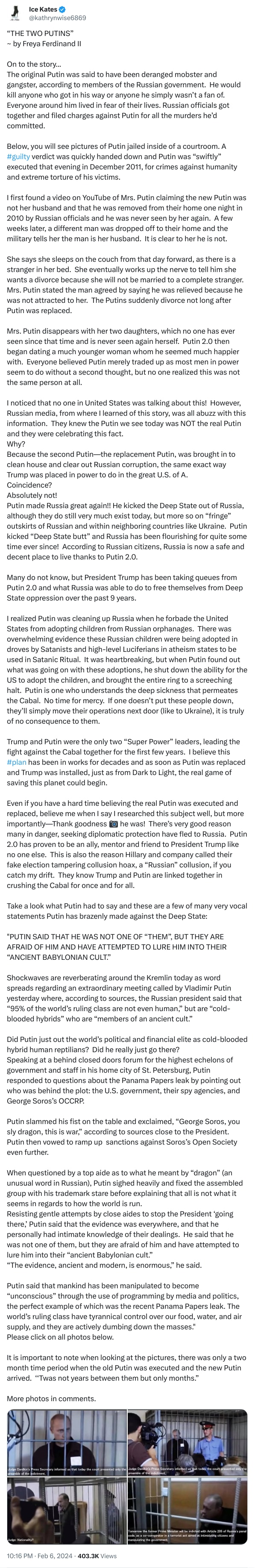 An X (Twitter) post from @kathrynwise6869 - Ice Kates