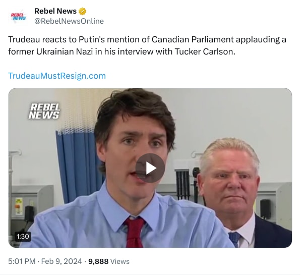 An X (Twitter) post from @RebelNewsOnline - Rebel News