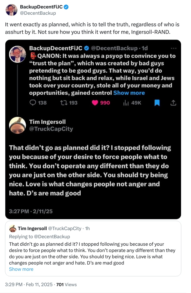 An X (Twitter) post from @DecentBackup - BackupDecentFiJC
