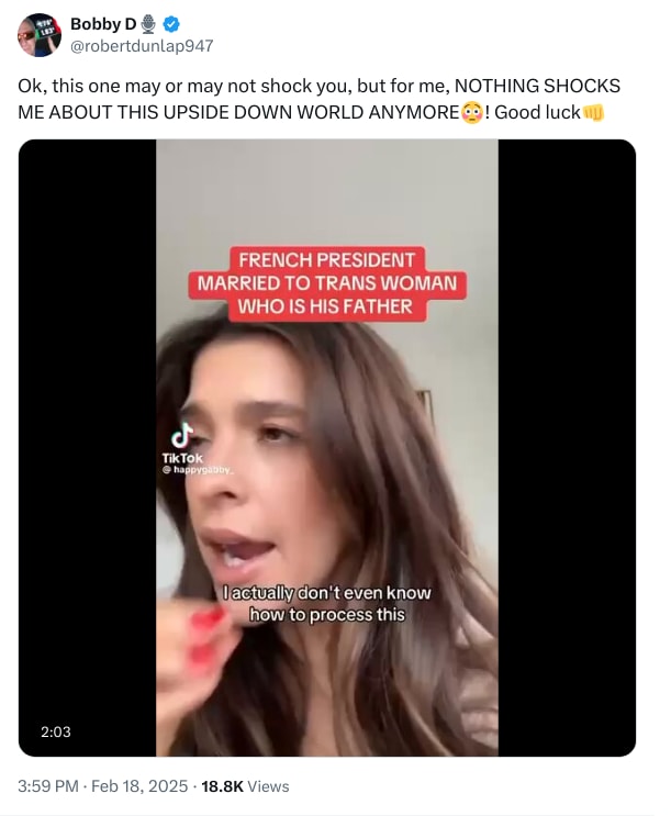 An X (Twitter) post from @robertdunlap947 - Bobby D🎙